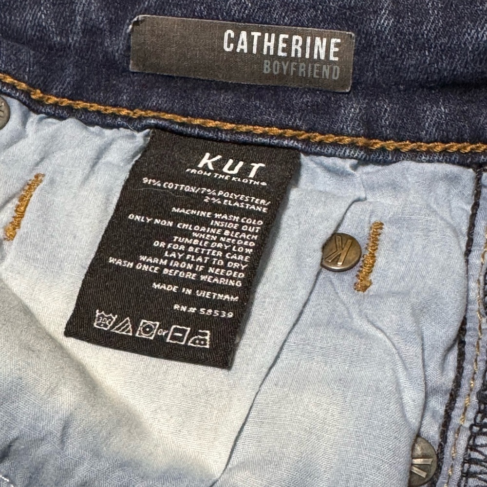 056 KUT FROM THE KLOTH Women's Catherine Boyfriend Mid-Rise Denim Jeans, Sz 10 - Picture 6 of 6